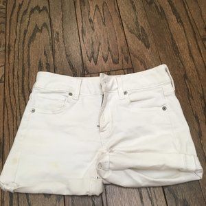 American Eagle White Jean High Waisted Shorts